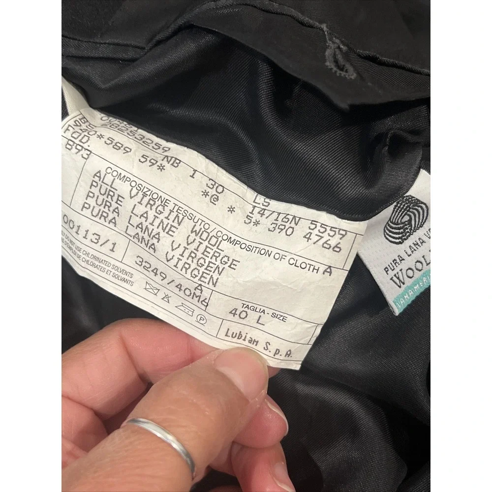 Lubiam 1911 120's Men's 100% Virgin Wool Blazer Size 40L  Color Black Italy